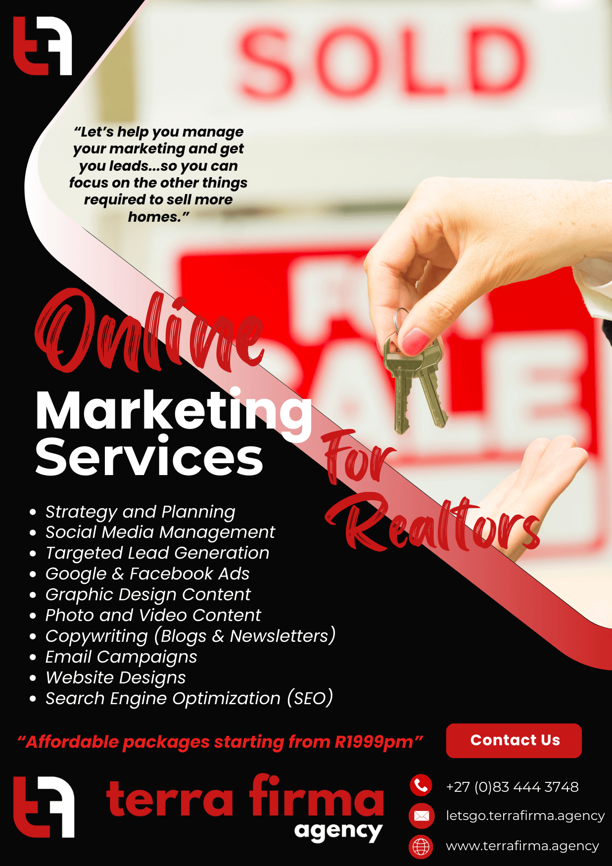 Online marketing services flyer
